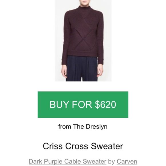 CARVEN Criss Cross Sweater in ivory - Picture 2 of 8